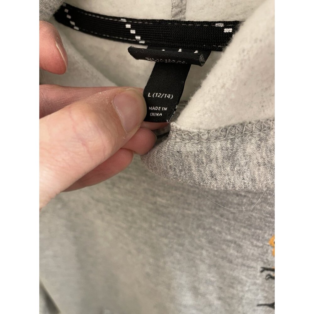 Jean Michel Basquiat Hoodie Boys L 14 Youth Gray Pullover Sweatshirt Fleece - Picture 7 of 10